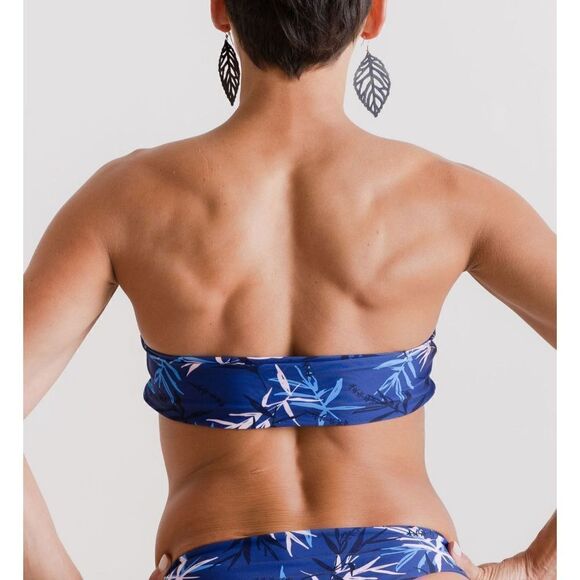 NWT XL, Bandeau Bikini Top in Blue Palm - Picture 4 of 12